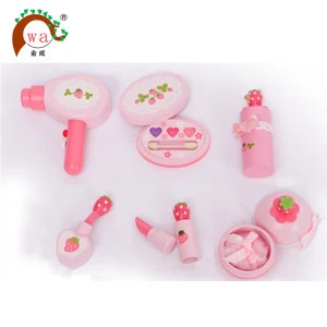 Wooden mini dresser kid pretend play toy with make up