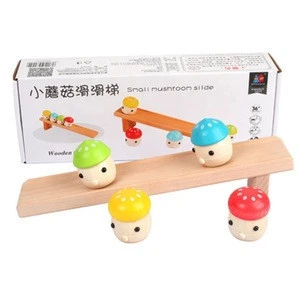 Wooden Slope Min Mushroom Slide Toy