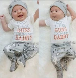 WWW025A new born baby boy clothes Infant clothing set with hat