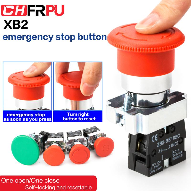Buy Xb2 Series 22mm Emergency Stop Self-locking Red Mushroom Switch ...