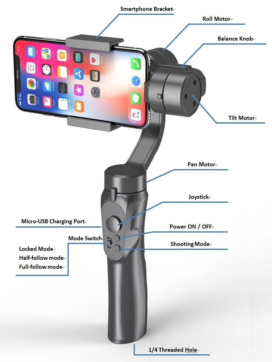 ZhiYun Smooth H4 Dslr Camera Stabilizer 3 Axis Handheld Gimbal Smartphone For Video Recording