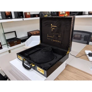 customize High - end crocodile - skin and log necklace jewelry box