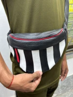 Leather Black & White Bag
