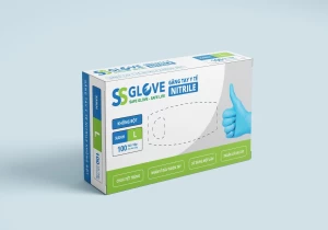 SSG Disposable Gloves, 100% Nitrile, made in Vietnam, Powdered Free (100 Pcs/ Bx), Good For Sensitive Skin
