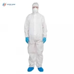 Disposable Dust Protective Polypropylene PP Coverall with Hood, Elastic Cuffs,,  for Spray Painting