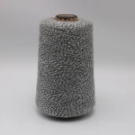 Ne16/1 metal fiber 5%-polyester fiber 95% twist with Ne32/2 black rayon/viscose  fiber yarn-XT11166