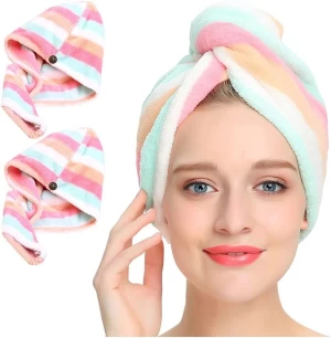 Microfiber Hair Towel, Hair Towel Wrap for Women/Kids- Super Absorbent Soft Microfiber Towel for Hair