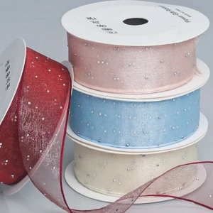 DIY Ribbon with High Gloss Hot Drilling for Decoration/Gifts Packaging, Party DIY