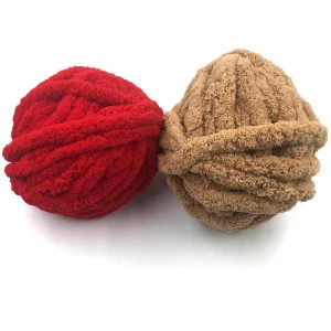Hot sale jumbo chunky knit 2cm polyester thick blanket vegan chenille yarn