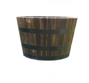 Wooden Bucket Barrel Planters Wood Flower Pot Planters Whisky
