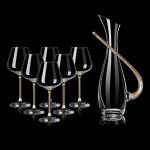 Luxurious Personalized Creative 600ml Rotating Wine Decanter Lead Free Crystal Glass Set