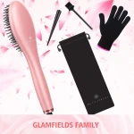 OEM hair straightening brush straight ceramic heating mch fast heat up with double anion function