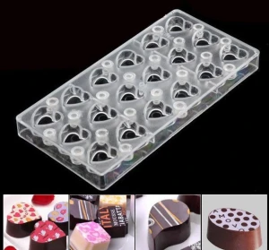 Heart Polycarbonate Plastic candy molds DIY Transfer sheet magnetic chocolate mold