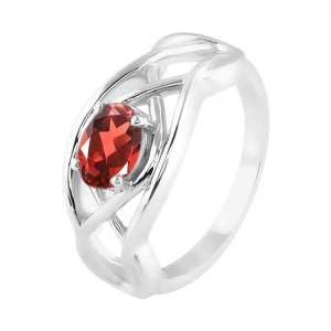 Authentic Sterling Silver Garnet Ring For Women