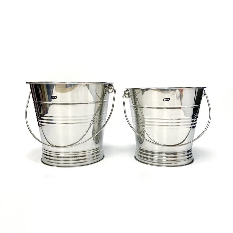 0.8/1/1.5/2/2.5/3L customisable home mini small clear metal ice cube bucket stainless steel ice bucket