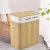 Import Huge Capacity Foldable Square Bamboo Living-room Hamper With 2 Compartment Dirty Cloth Laundry Basket Organizer from China