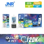 Wholesale JNR Quads 4in1 120K Indonesia 40ml 1800mAh 20mg Quad Chamber Dual Mesh HD Screen 4 Flavors Bulk Price