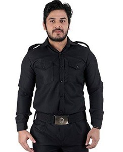 100% Polyester Protective Men&#39;s Combat Black Security Guard Uniforms