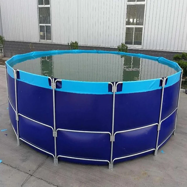 1000L~50000L Durable Foldable Portable PVC Tarpaulin Water Fish Farming Aquaculture Round Tank Pond Pool