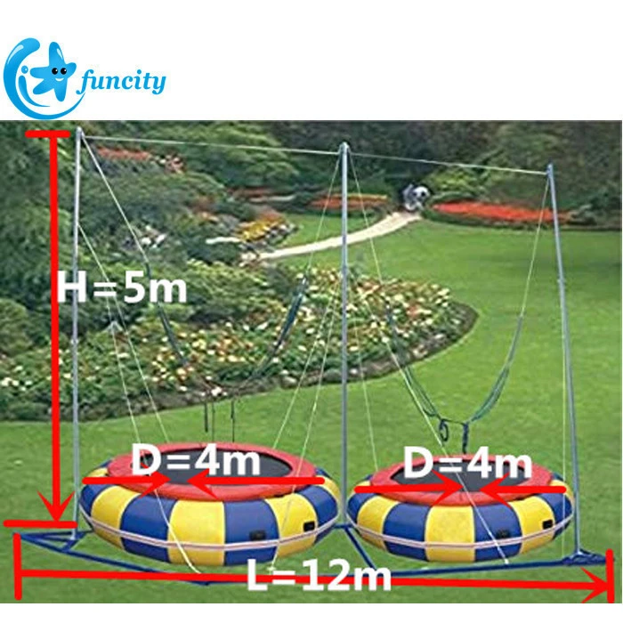 10mL*5mW*6mH Inflatable Bungee trampoline used for Amusement Park use Bungee Jumping Trampoline