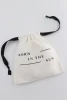 10OZ white cotton canvas branded headbands dust bag for makeup pads