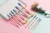 Import 10PCS Travel Brush Set Pink Blue Wood Handle Synthetic Hair from China
