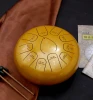 11 Notes C Key 12 Inch Percussion Instrument with Drum Mallets Carry Bag Glod Steel Tongue Drum Yoga Drum