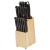 Import 14 Piece Kitchen Knife Set with High Carbon Stainless Steel Blades and Pine Wood Block from China