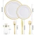 Import 150pcs Wedding Gold Rim Design Disposable Plastic Dinnerware sets from China