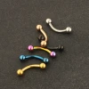 16G Surgical Steel Eyebrow Rings Ear Curved Barbell Tragus Cartilage Earring Helix Body Piercing Jewelry Mix 6 Colors