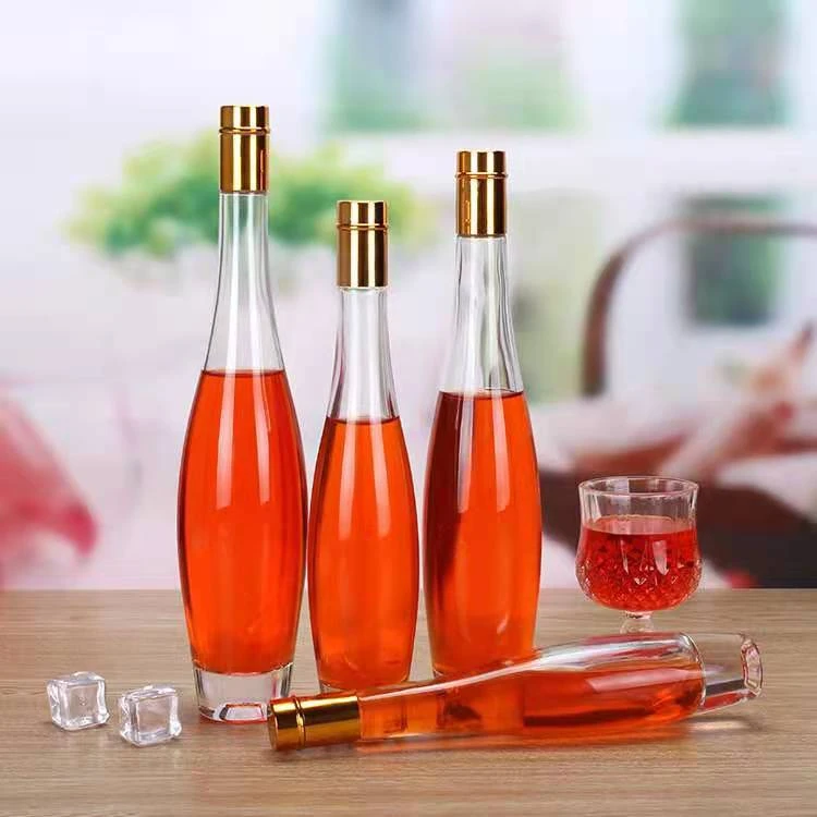 175ml-500ml transparent red wine bottle, bowling ice wine glass bottle