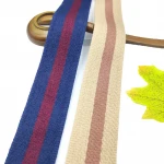 2 inch twill cotton fitness yoga webbing heavy duty strap interclolr  striped webbing flat cord shoulder strap