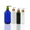 200ml 250ml 300ml 300ml 500ml white plastic shampoo pump bottle with bamboo