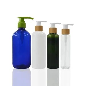 200ml 250ml 300ml 300ml 500ml white plastic shampoo pump bottle with bamboo