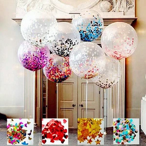 2018 New Arrived 36 inch Giant Transparent Latex Balloon With Confetti Giant Transparent Confetti Balloons