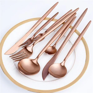 2018 Rose Gold Plating Stainless Steel Cutlery/Gold Flatware with logo
