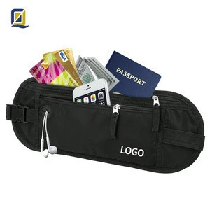 2019 High quality RFID Money Belt 210D Waterproof Ripstop Nylon Security Travel money belt anti-theft passport holder waist bag