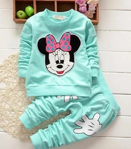 2019  New Minnie Baby Girls Clothing Sets Cotton Kids Clothes Sets Long Sleeve Shirt + Pants Suit Girls Minnie Clothing Sets