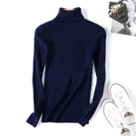 2019 Thick Turtle neck Warm Knitted Sweater Women Autumn Winter Pull High Elasticity Soft Pullover Sweater