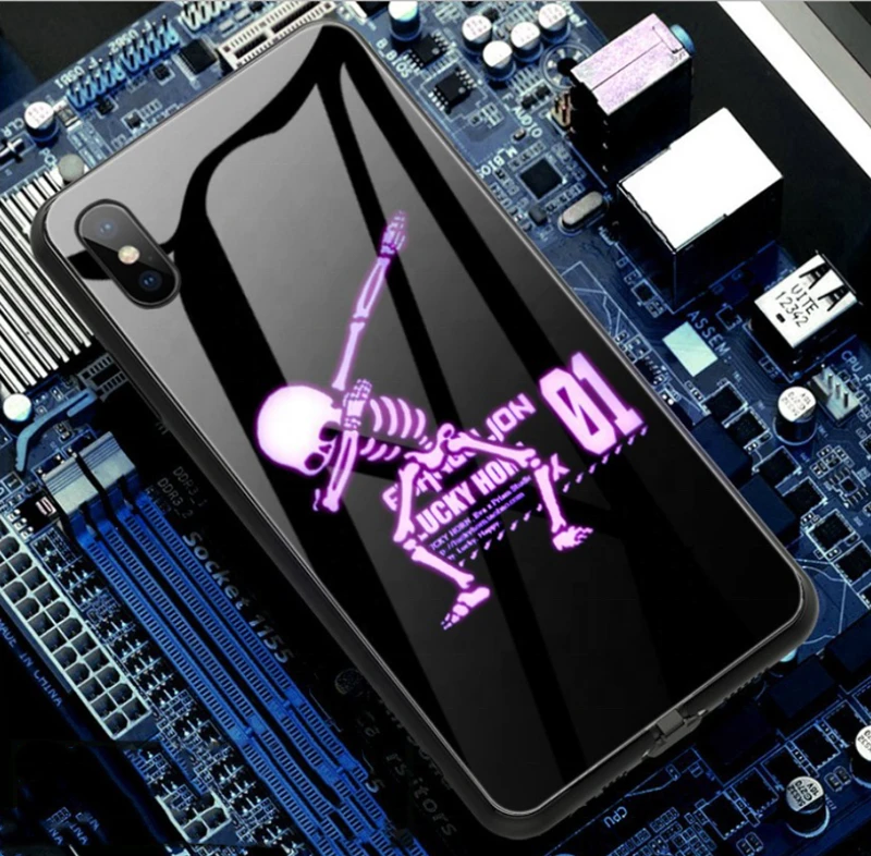 2020 for iPhone 11 for iPhone 12 Pro Lighting up Tempered Glass TPU Silicon Phone  Cover  Wholesale Price  Shockproof Phone Case