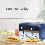 2020 High quality 4 slice 6 gears rapid baking toaster stainless steel material  toaster portable bread maker