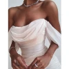 2020 New Arrival High Quality Women off shoulder summer white party solid color women evening dresses