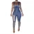 Import 2020 new arrivals Fashion Spring  Women Casual Suspender print jumpsuit Jeans from China