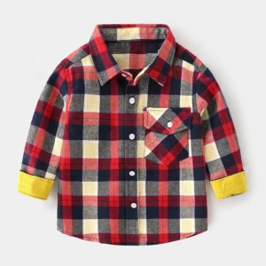 2020 New Children clothes spring autumn boy shirt kids fashion cotton long sleeve plaid tees for baby boys casual shirt tops