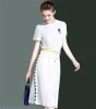 2020 Summer New Casual Fashion Temperament Short-Sleeved Sexy White Long Dress