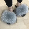 2021 fur shoes  summer lovely Plush fox slippers 100% real fur  Plush luxury fashion beach sandals womens fur slippers