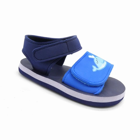 2021 hot hook and loop shoes OEM logo sliders rainbow slippers for girls kids sandals