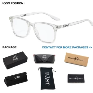 2021 New Fashion TR90 Comfortable Retro Square Computer Eye Protection Clear Anti Blue Light Blocking Glasses
