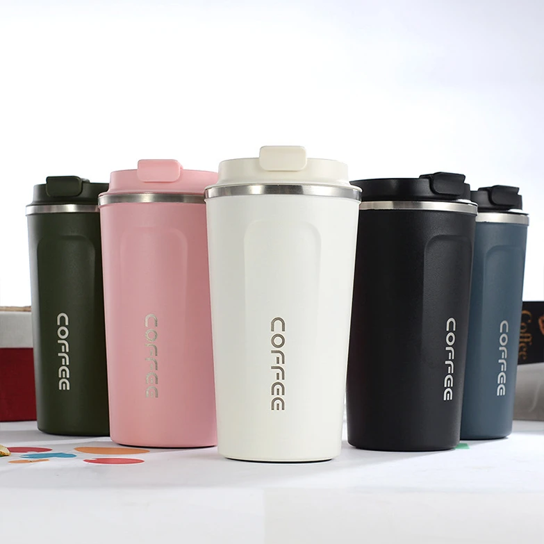 2021 Wholesale 12oz 500ml custom logo double travel insulated stainless steel thermo tumbler coffee mug with lid