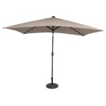 2x3M Solar Powered LED Light Outdoor Patio Umbrella with 6 Rib Crank Tilt Table Market Beach Pool Cafe Deck LED parasol
